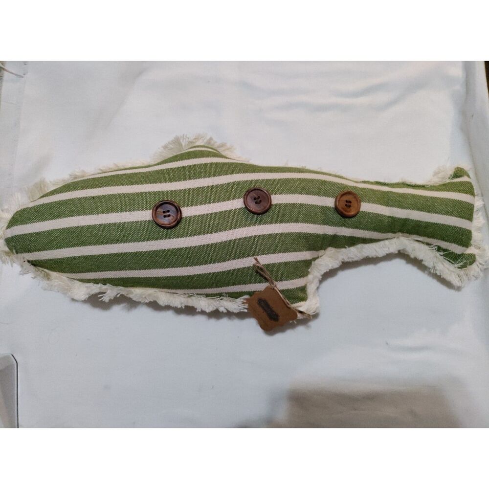 Mud Pie Shaped Lake Pillow - Green Fish
